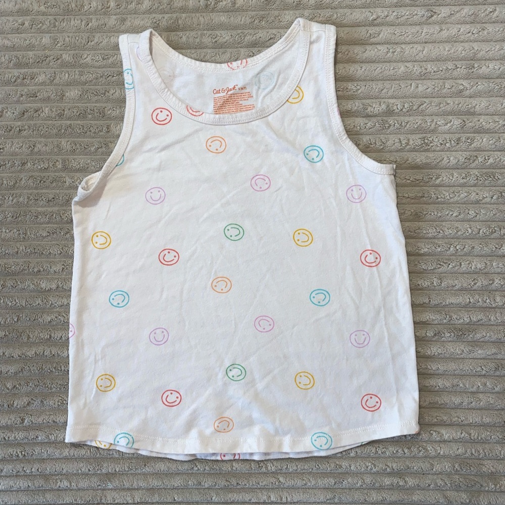 Cat & Jack Girls’ Rainbow Smiley Tank Top | Size S (6/7)🙂🌈